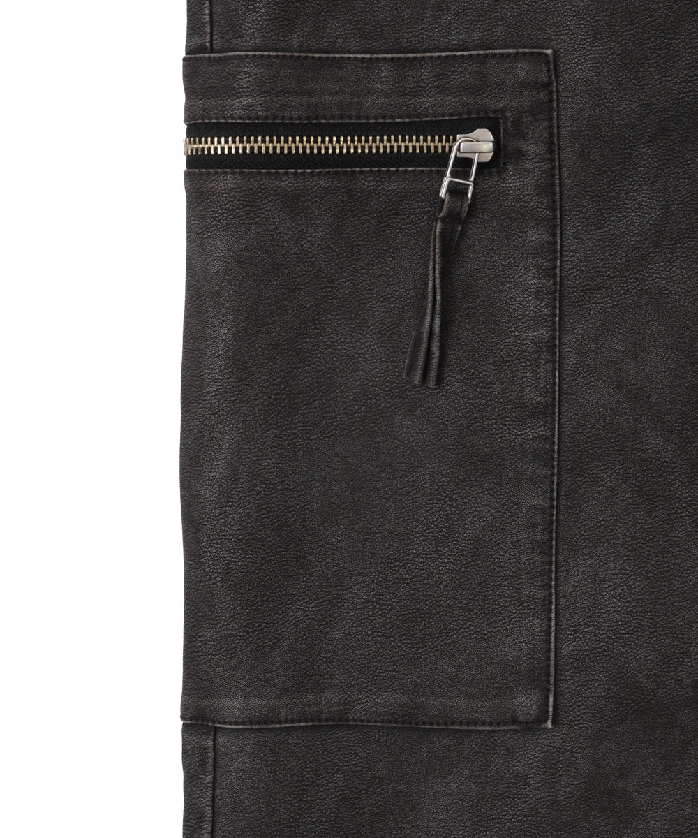 合皮バギーZIPポケットショーツ