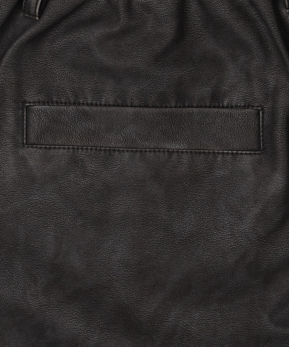 合皮バギーZIPポケットショーツ