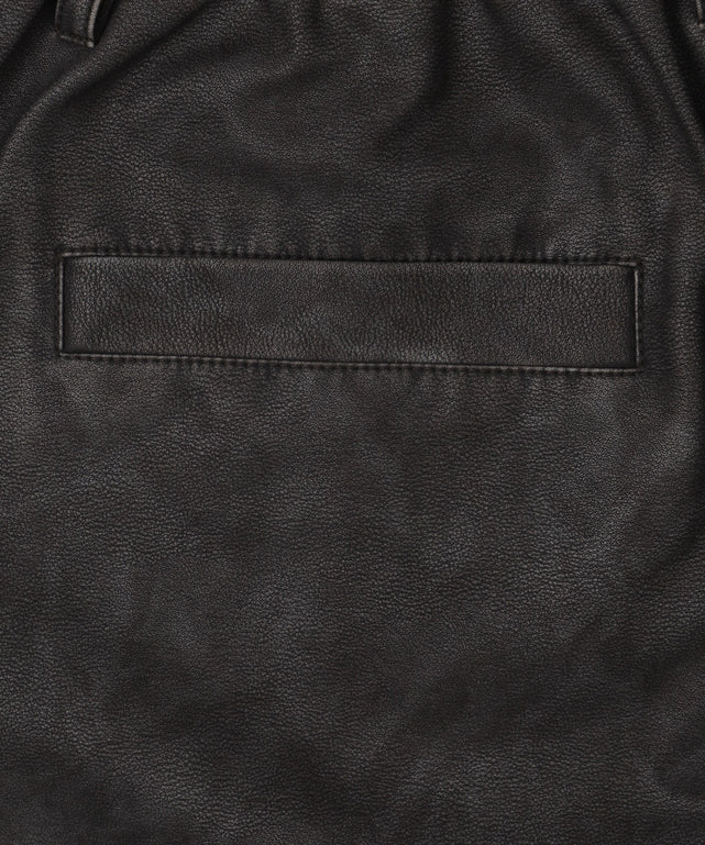 合皮バギーZIPポケットショーツ