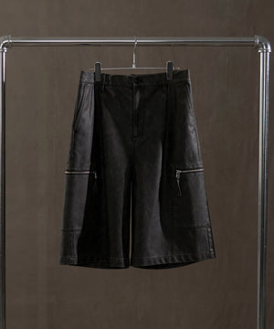 合皮バギーZIPポケットショーツ