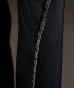 フリンジラインストレートデニム