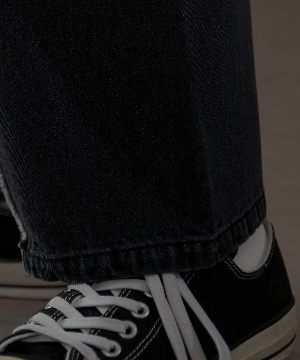 フリンジラインストレートデニム