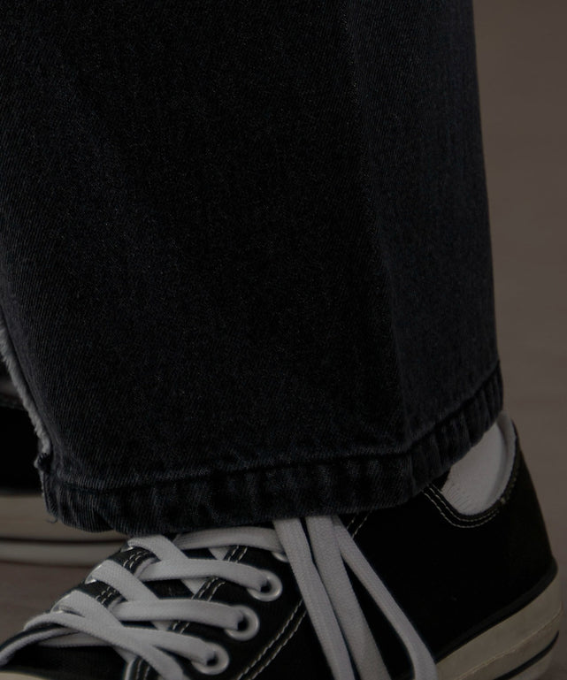 フリンジラインストレートデニム