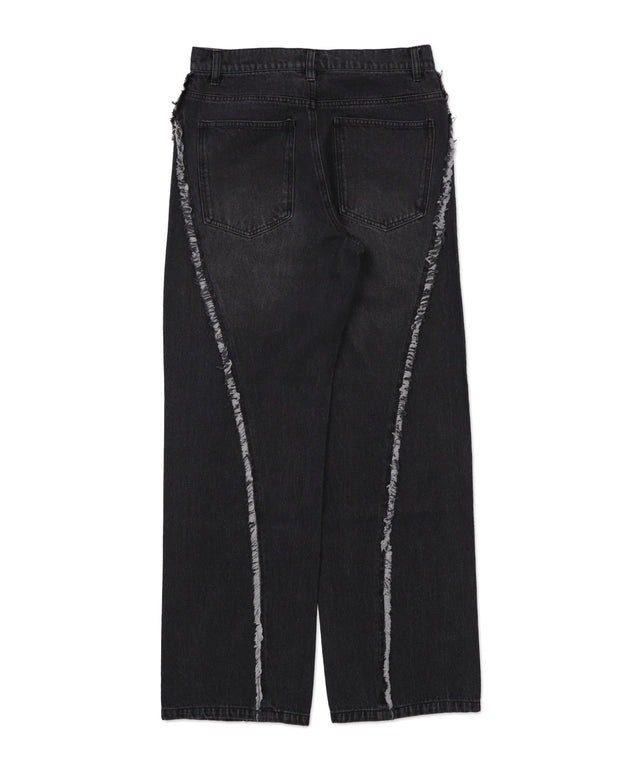 フリンジラインストレートデニム