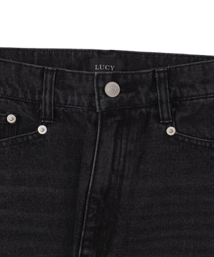 フリンジラインストレートデニム