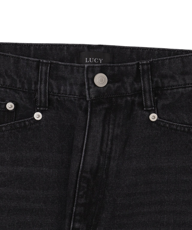 フリンジラインストレートデニム