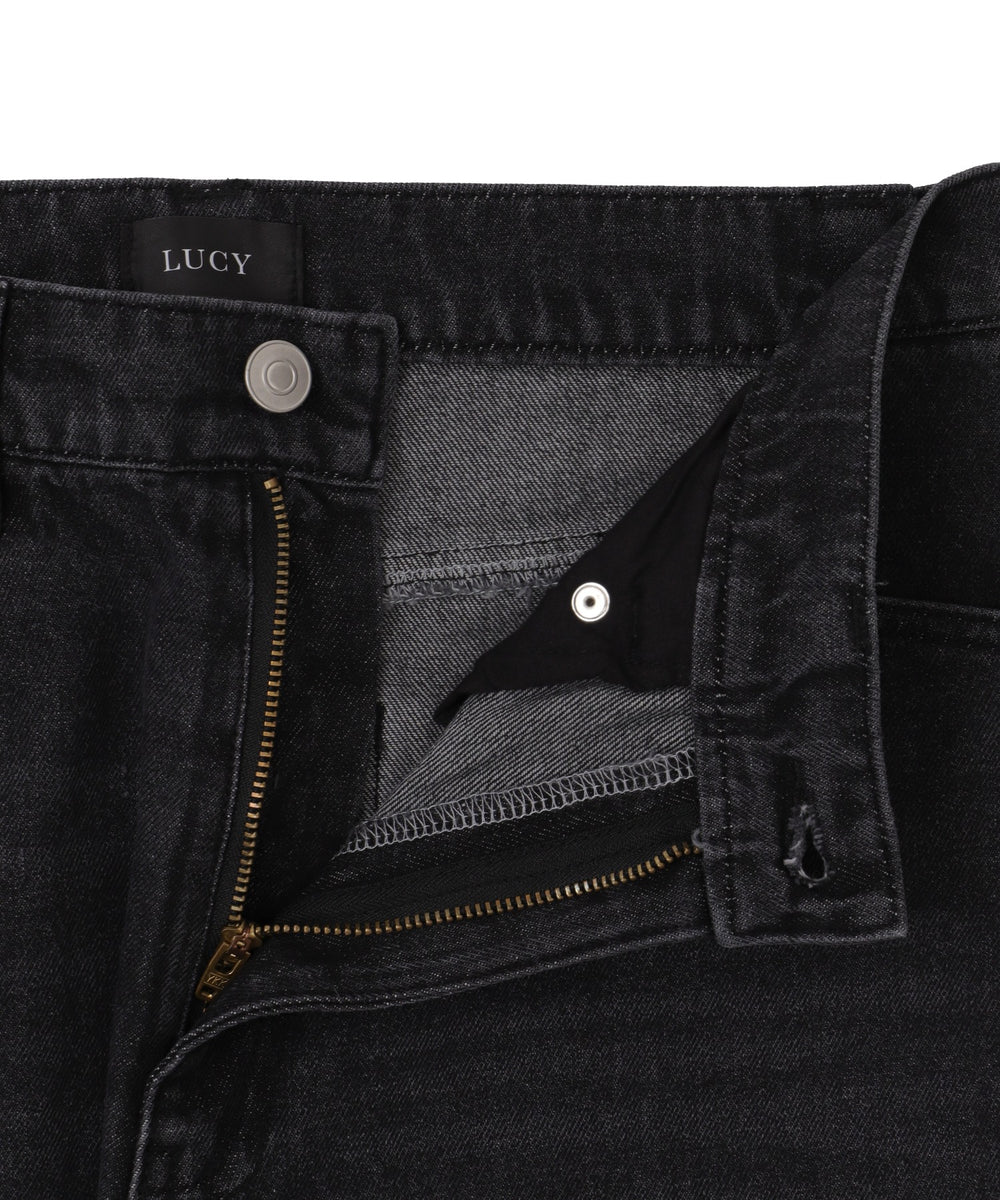 フリンジラインストレートデニム