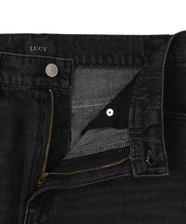 フリンジラインストレートデニム