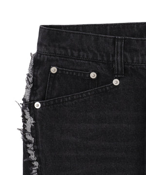 フリンジラインストレートデニム