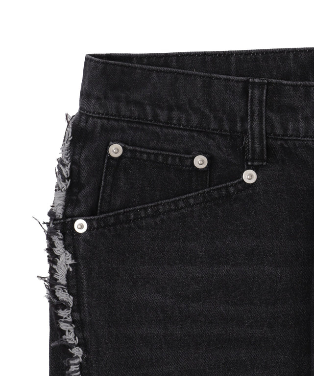 フリンジラインストレートデニム