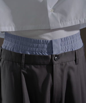 ダブルウエストバギースラックス