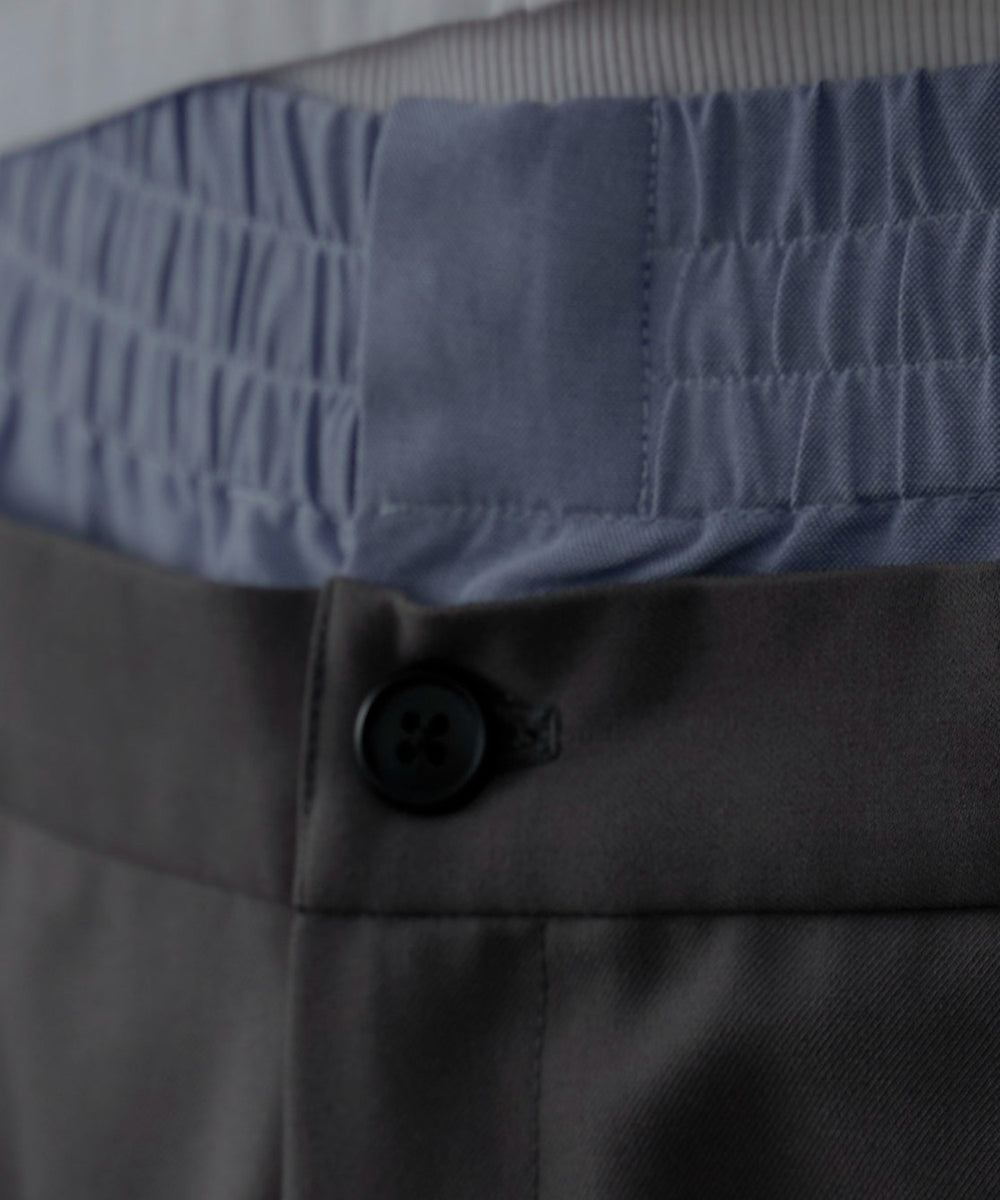 ダブルウエストバギースラックス