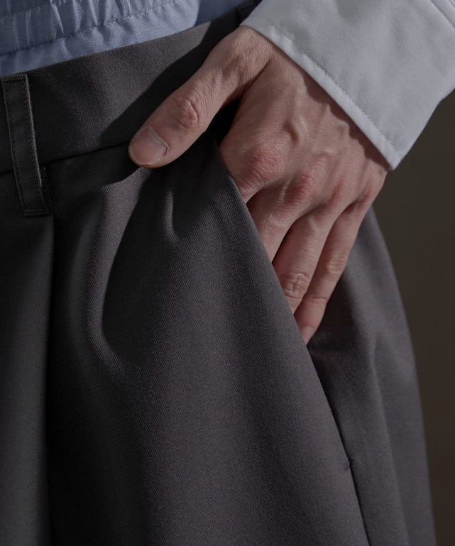 ダブルウエストバギースラックス