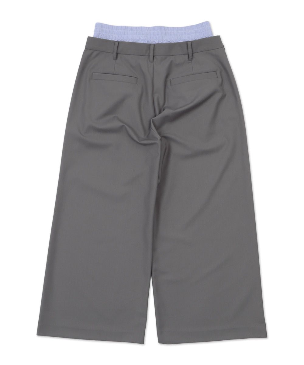 ダブルウエストバギースラックス