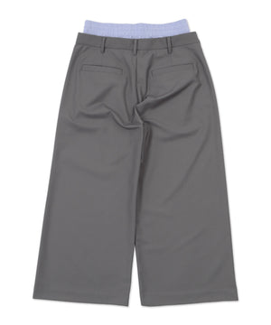 ダブルウエストバギースラックス