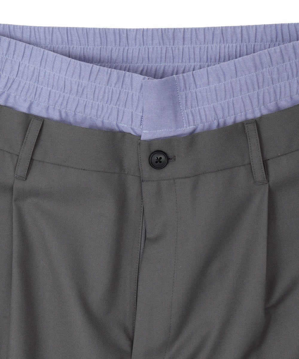 ダブルウエストバギースラックス