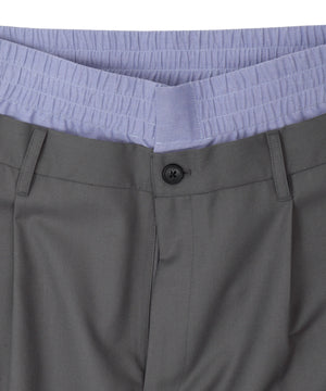 ダブルウエストバギースラックス