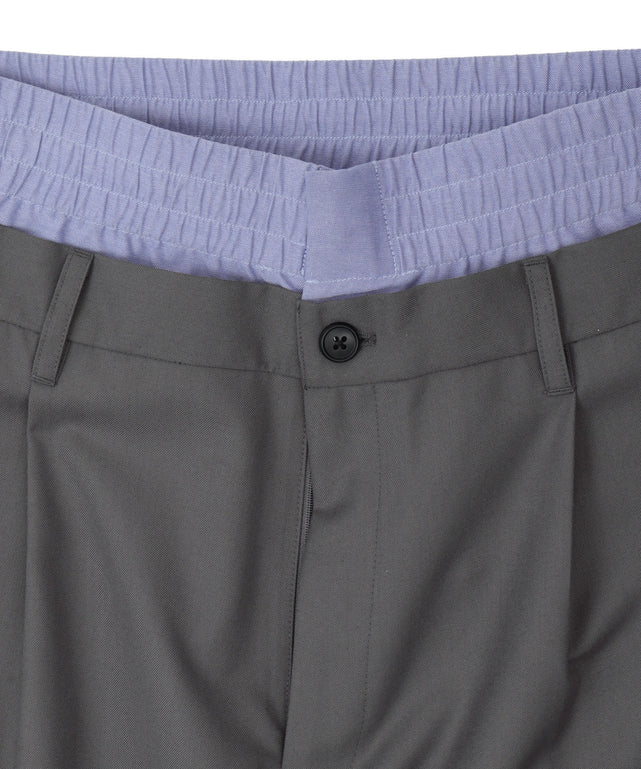 ダブルウエストバギースラックス