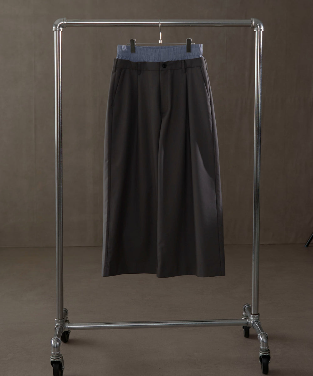 ダブルウエストバギースラックス