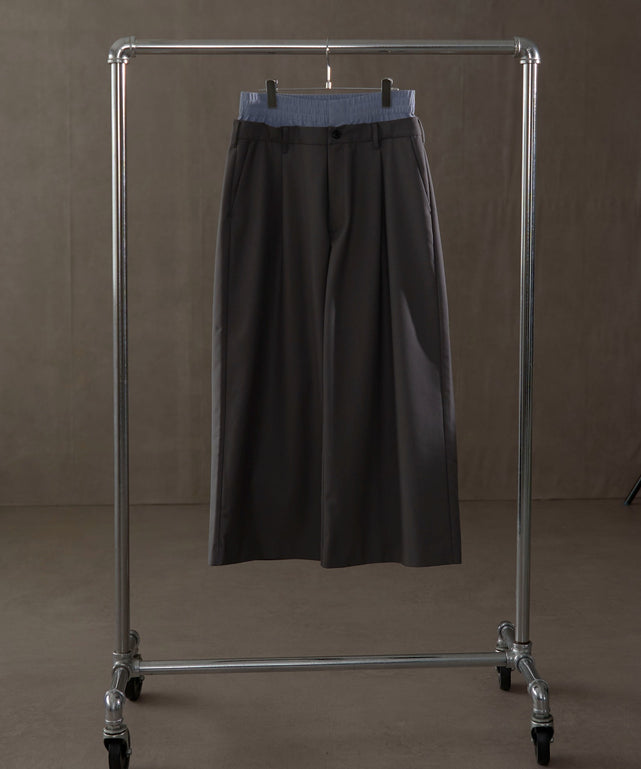 ダブルウエストバギースラックス