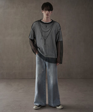 デニム淡　モデル：180㎝　L着用