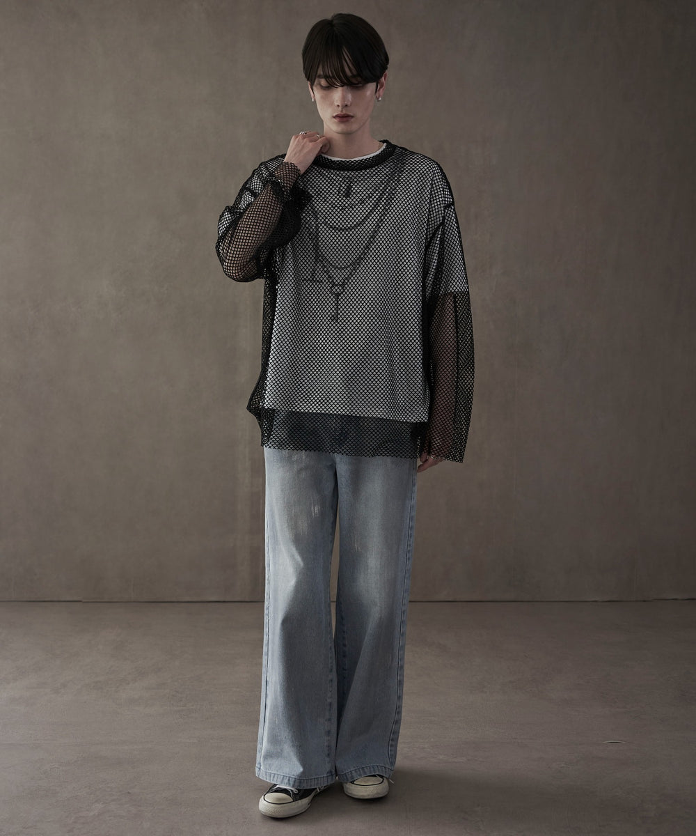 デニム淡　モデル：180㎝　L着用