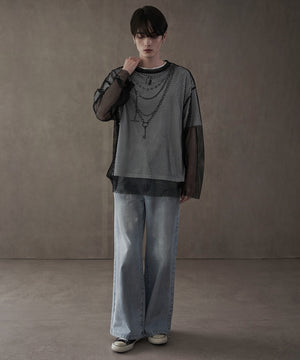 デニム淡　モデル：180㎝　L着用