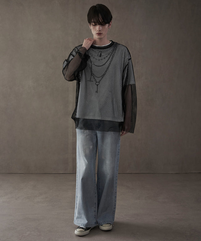 デニム淡　モデル：180㎝　L着用