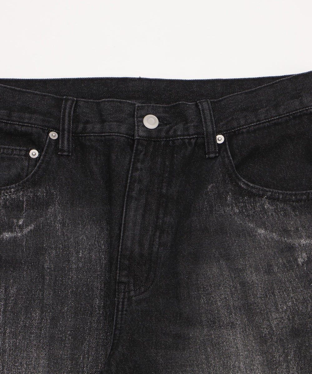 シルバープリントバギーフレアデニム