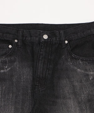 シルバープリントバギーフレアデニム