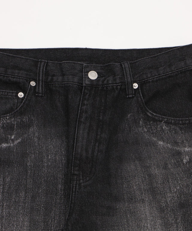 シルバープリントバギーフレアデニム