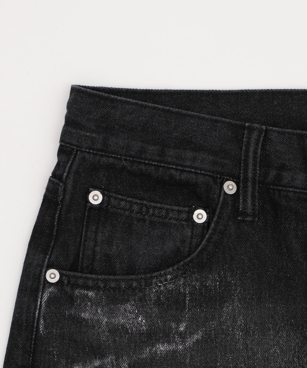 シルバープリントバギーフレアデニム