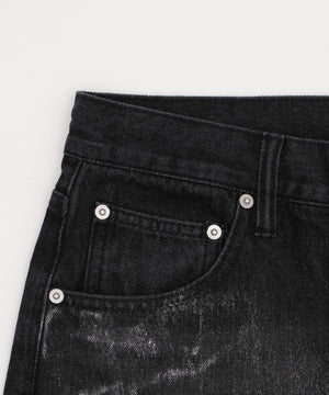 シルバープリントバギーフレアデニム