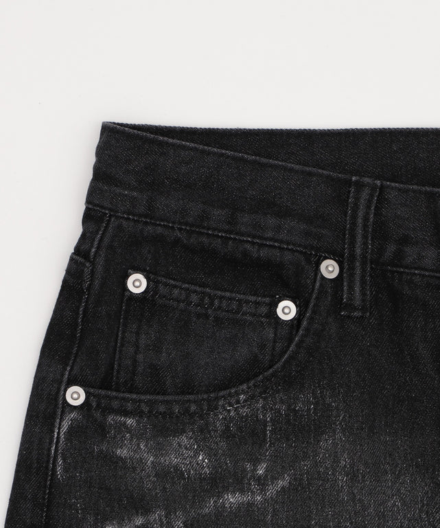 シルバープリントバギーフレアデニム