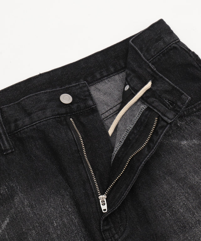 シルバープリントバギーフレアデニム