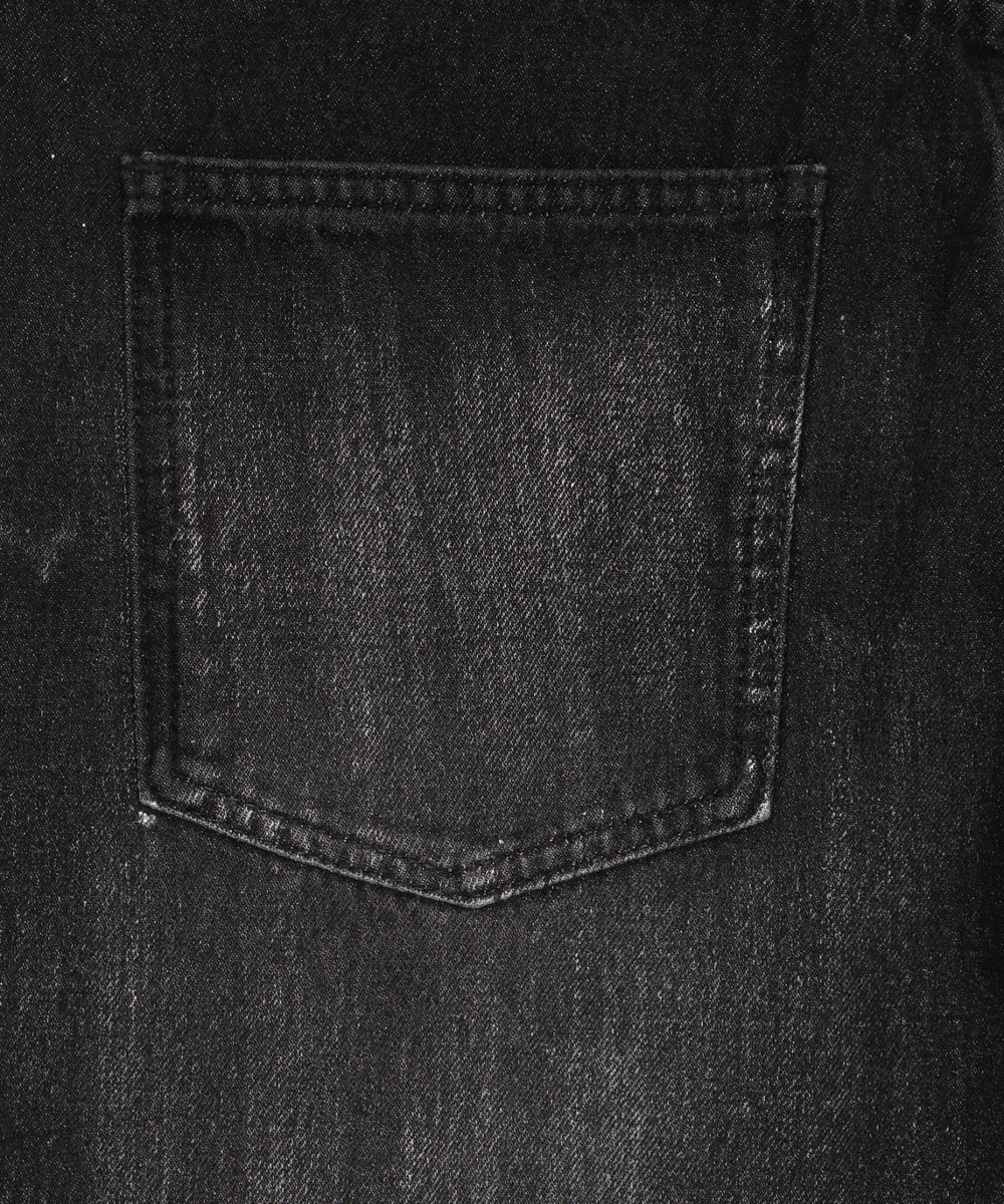 シルバープリントバギーフレアデニム