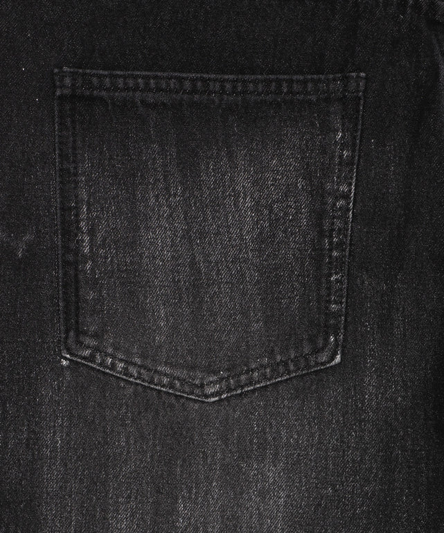 シルバープリントバギーフレアデニム