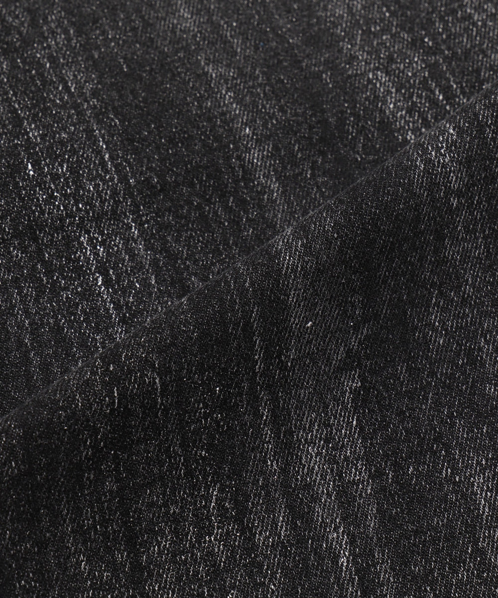 シルバープリントバギーフレアデニム