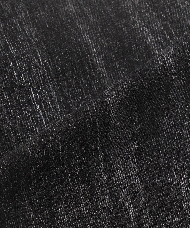 シルバープリントバギーフレアデニム