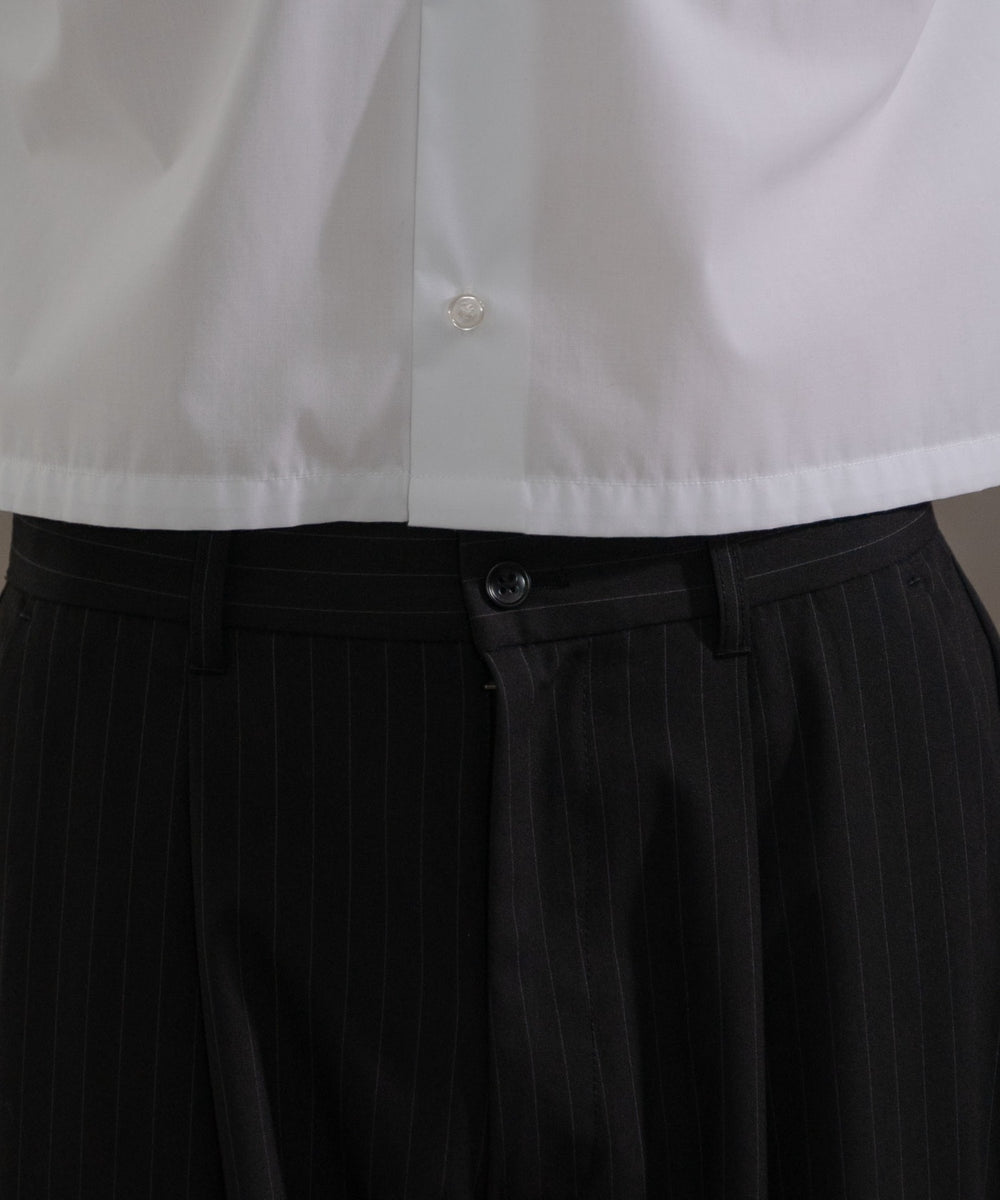 ピンストライプタックワイドスラックス