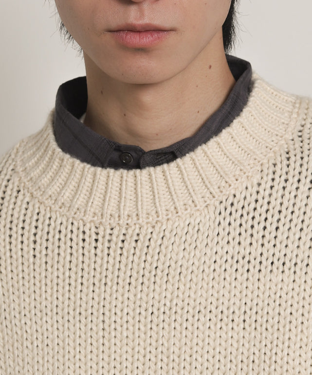 クロップドチャンキーニットプルオーバー