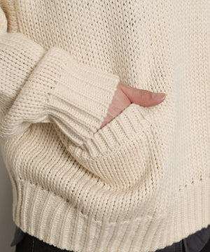 クロップドチャンキーニットプルオーバー