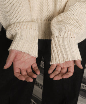 クロップドチャンキーニットプルオーバー