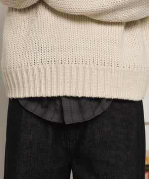 クロップドチャンキーニットプルオーバー