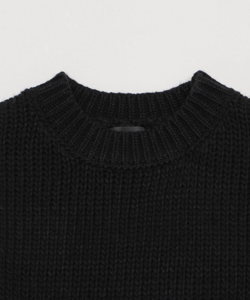 クロップドチャンキーニットプルオーバー