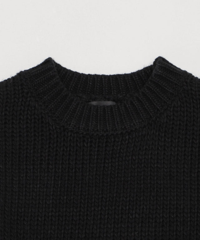 クロップドチャンキーニットプルオーバー