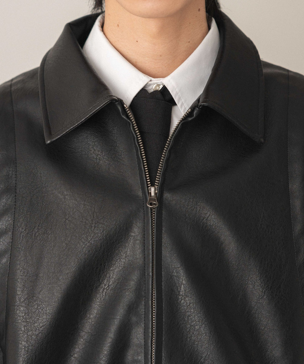 PUタックボンバージャケット