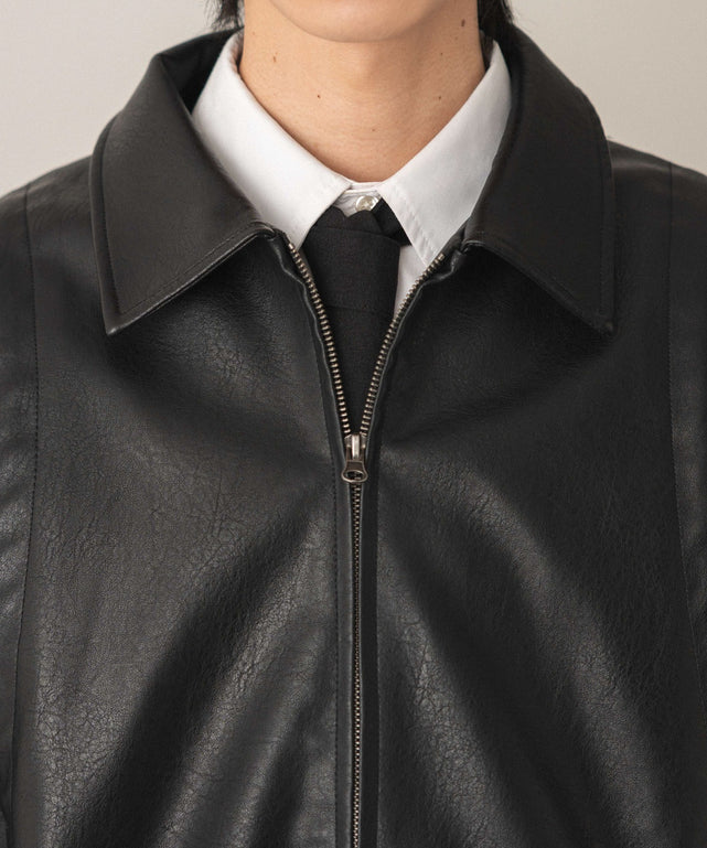 PUタックボンバージャケット