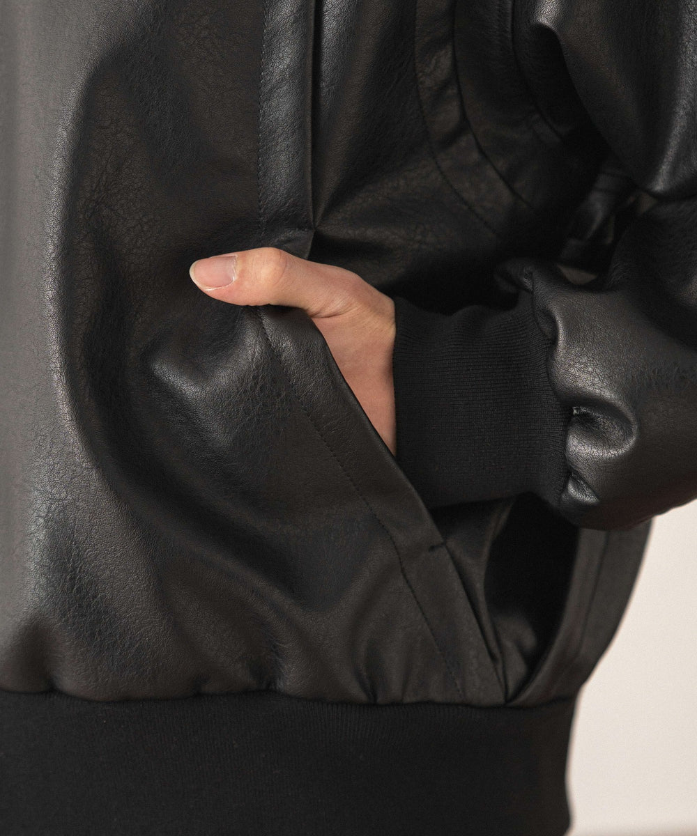 PUタックボンバージャケット