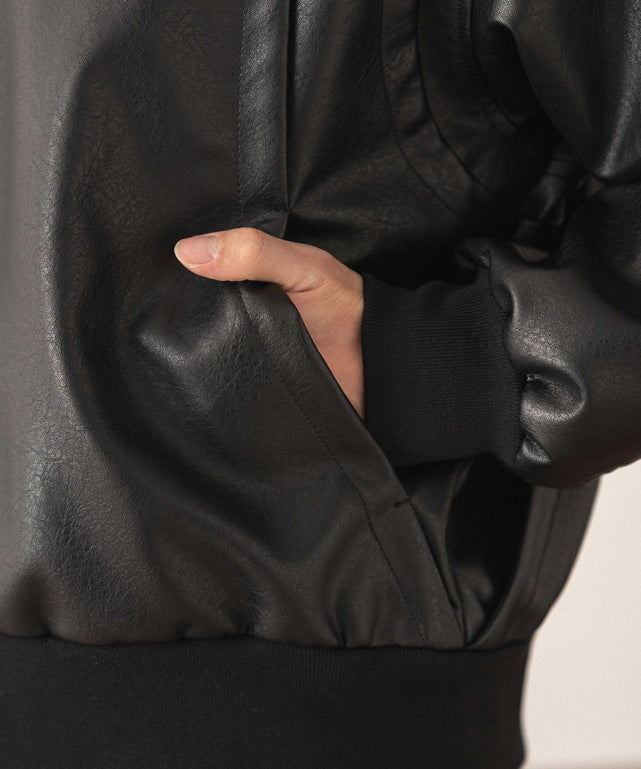 PUタックボンバージャケット